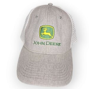 Unisex John Deere JD Logo Tractor Hat Cap Infinity Snapback Grey White